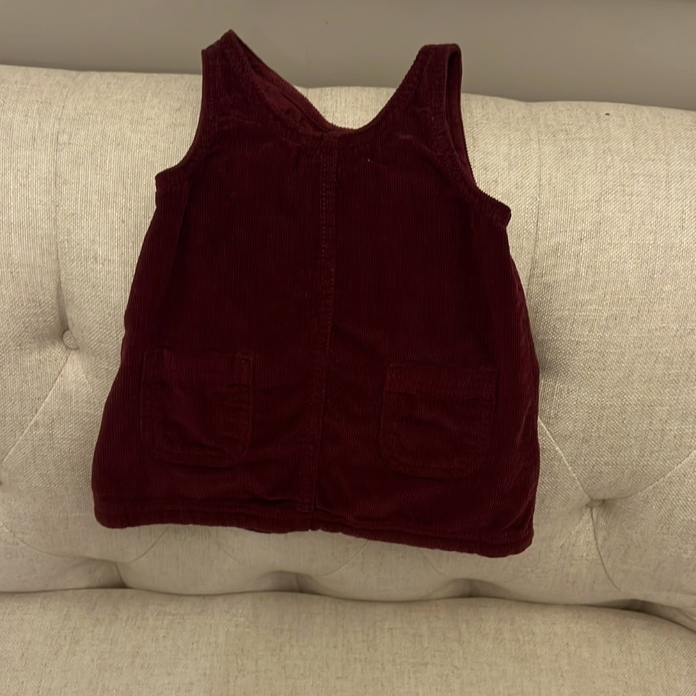 Corduroy burgundy overall dress